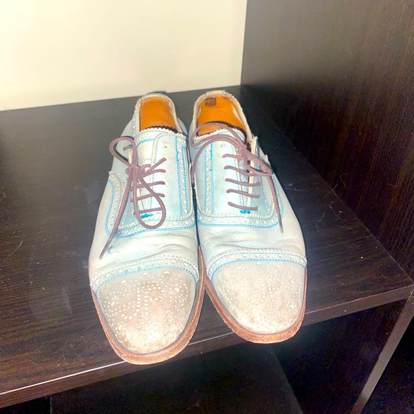John Fluevog “Brandenburg” Oxfords in light blue - Picture 1 of 4